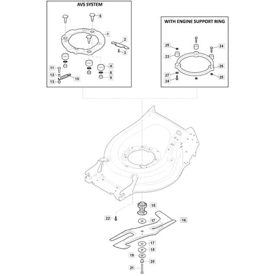 S501R PD - 2019-2021 - 294519043/M19 - Mountfield Rotary Mower Blade Diagram