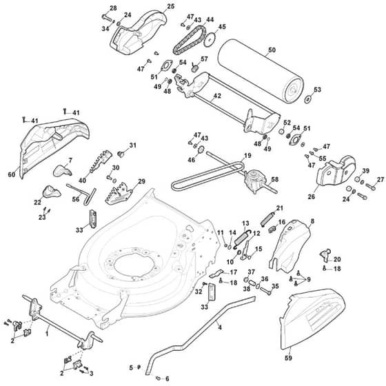 S501R PD - 2019-2021 - 294519043/M19 - Mountfield Rotary Mower Deck Diagram