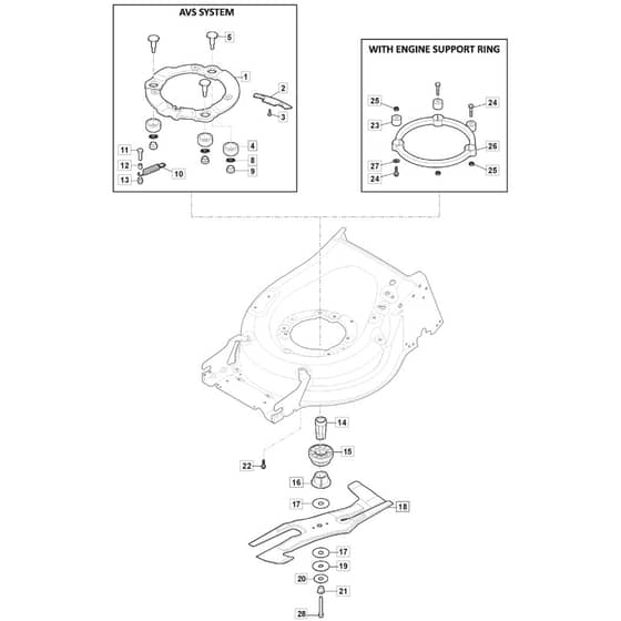 S501R V LS - 2019-2020 - 294519543/M19 - Mountfield Rotary Mower Blade Diagram