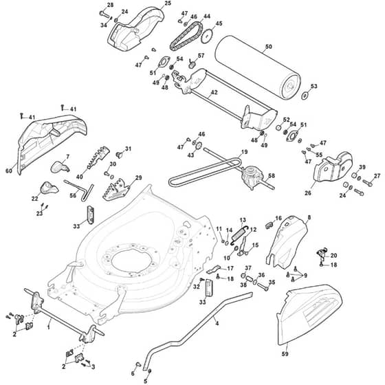 S501R V LS - 2019-2020 - 294519543/M19 - Mountfield Rotary Mower Deck Diagram