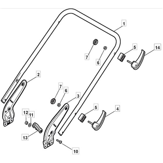 S510 PD 4S - 2020 - 299533243/MTF - Mountfield Rotary Mower Lower Handle Diagram