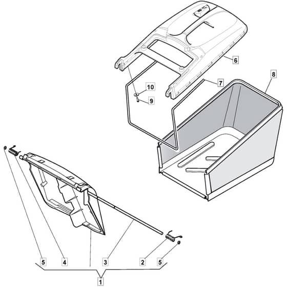 S510 PD BW 4S - 2021-2022 - 299533243/MTF - Mountfield Rotary Mower Grass Bag Diagram