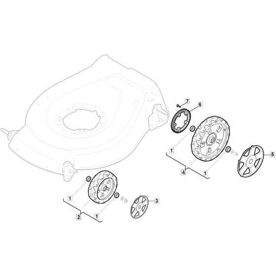 S510 PD BW 4S - 2021-2022 - 299533243/MTF - Mountfield Rotary Mower Wheels Diagram