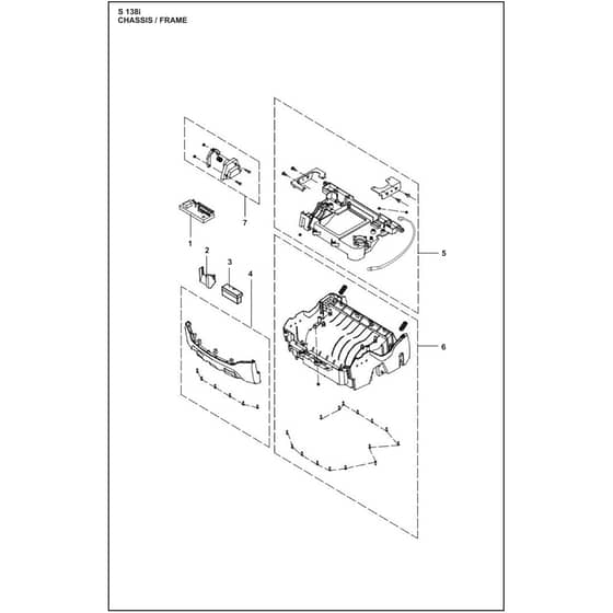 Husqvarna S 138i - 967922203 - Chassis / Frame