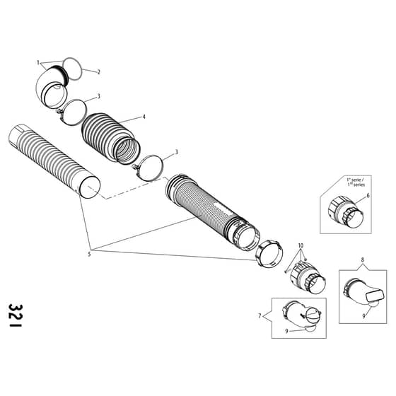 SA 9010 -  - Efco Blower Extension hose D.100 Diagram