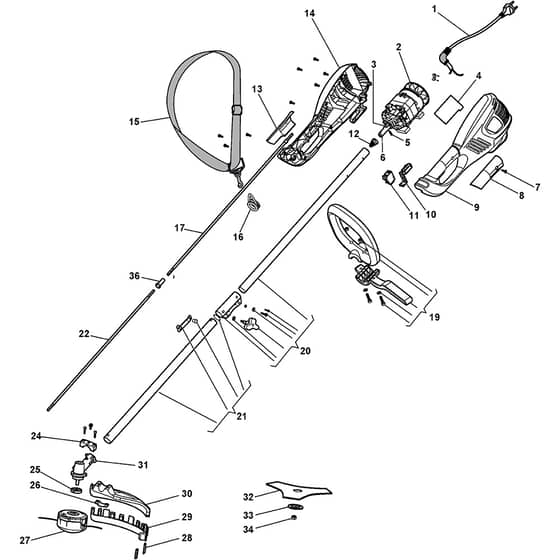 SB 1000 J - 2014-2022 - 291851102/14 - Stiga Brushcutter Grass Trimmer Diagram