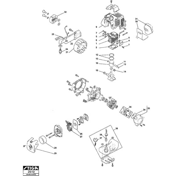 SB 29 - 2008-2009 - 19-3520-11 - Stiga Brushcutter Engine Diagram