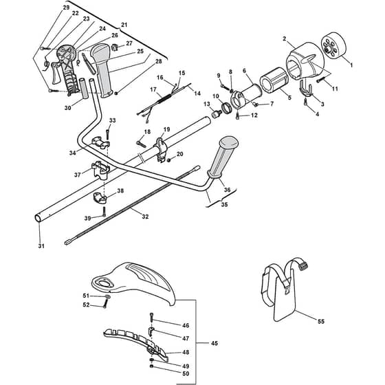 SB 29 - 2005 - 19-6117-11 - Stiga Brushcutter Handle Transmission Diagram