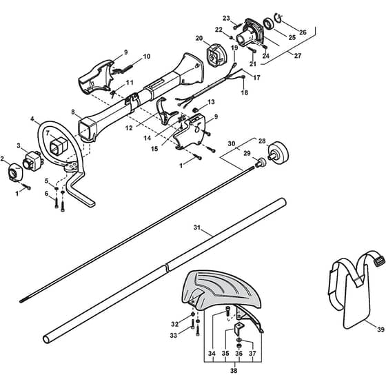 SB 35 - 2009 - 283820002/08 - Stiga Brushcutter Handle Transmission Diagram