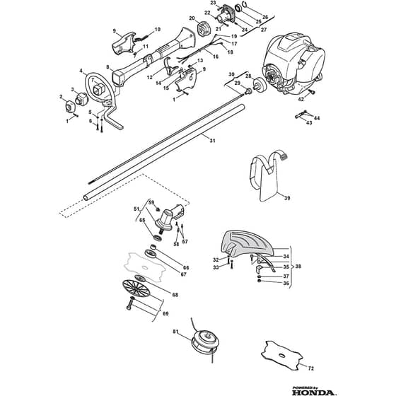 SB 435 - 2004-2007 - 283440002/04 - Stiga Brushcutter Handle Transmission Diagram
