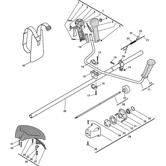 SB 437 - 2007 - 19-4405-11 - Stiga Brushcutter Handle Transmission Diagram