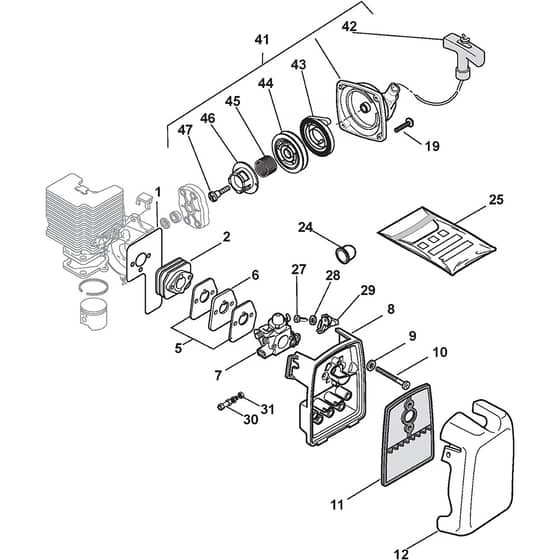 SB 43 - 2005 - 284520002/05 - Stiga Brushcutter Engine 02 Diagram