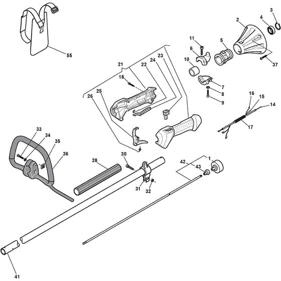 SB 51 S - 2009-2010 - 281720002/09 - Stiga Brushcutter Handle Transmission Diagram