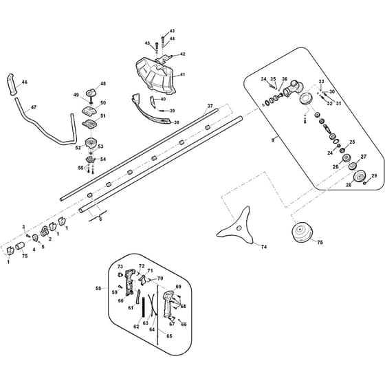 SB 520 D - 2016-2018 - 289421092/ROW - Stiga Brushcutter Transmission Diagram