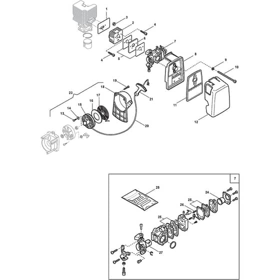 SB 52 PRO - 2001-2006 - 185521002 - Stiga Brushcutter Engine 02 Diagram