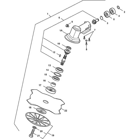 SB 52 PRO - 2001-2006 - 185521002 - Stiga Brushcutter Gear Case Diagram