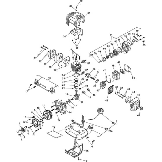 SBC 226 JD - 2015-2018 - 287121102/15 - Stiga Brushcutter Engine Diagram