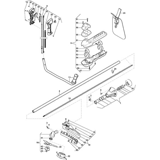 SBC 233 D - 2017-2024 - 287221092/17 - Stiga Brushcutter Transmission Diagram