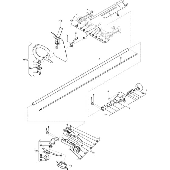 SBC 242 - 2016-2022 - 287320002/16 - Stiga Brushcutter Transmission Diagram