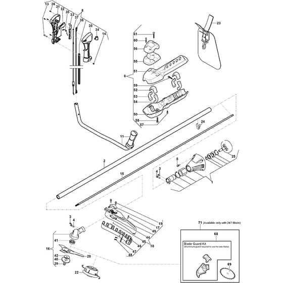 SBC 242 D - 2017-2022 - 287321002/17 - Stiga Brushcutter Transmission Diagram