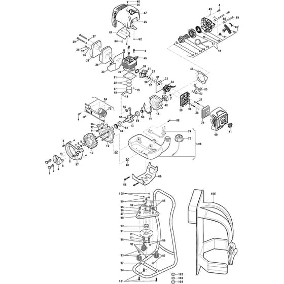 SBC 252 F - 2017-2022 - 287422002/17 - Stiga Brushcutter Engine Diagram