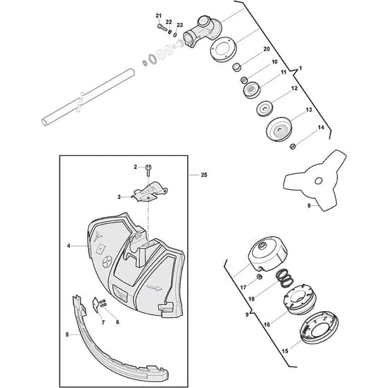 SBC 635 K - 2014-2019 - 288220002/14 - Stiga Brushcutter Gear Case Diagram