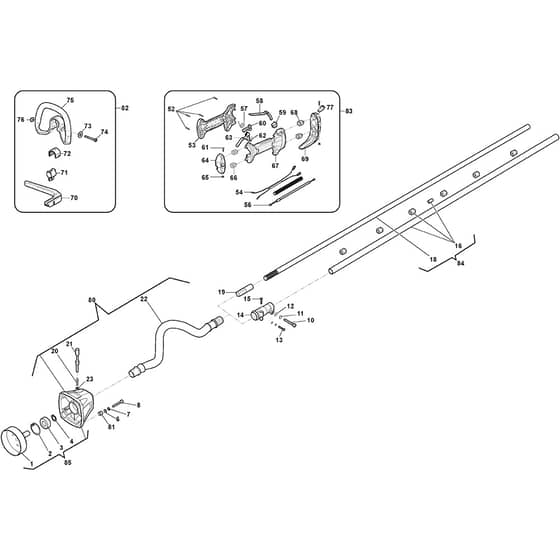 SBC 645 KF - 2018-2019 - 288322002/17 - Stiga Brushcutter Handle Transmission Diagram