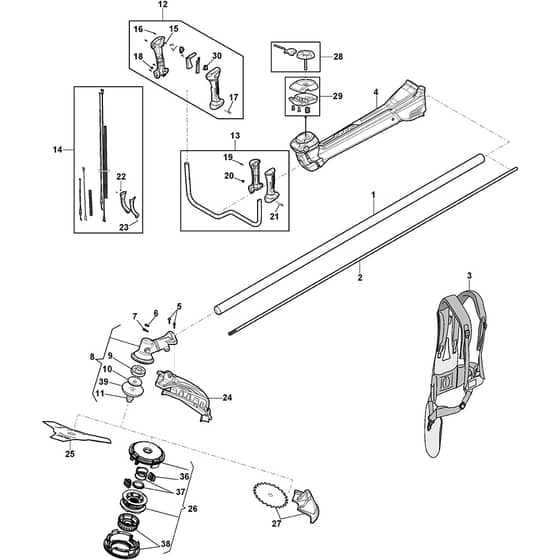 SBC 646 DX - 2019-2020 - 283422008/ST1 - Stiga Brushcutter Transmission Diagram