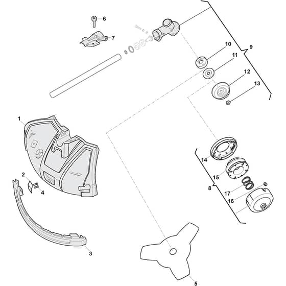 SBC 653 KD - 2014-2019 - 288421102/14 - Stiga Brushcutter Gear Case Diagram