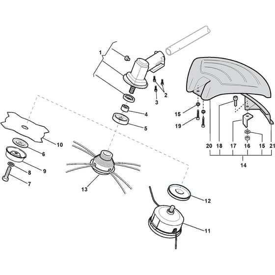 SBK 53 F - 2013 - 288422002/13 - Stiga Brushcutter Gear Case Diagram