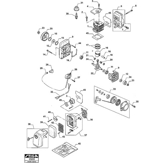 SBL 620 B - 2008 - 20-1162-11 - Stiga Blower Engine Diagram