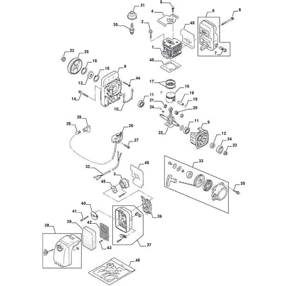 SBL 620 B - 2006-2011 - 255062002/06 - Stiga Blower Engine Diagram