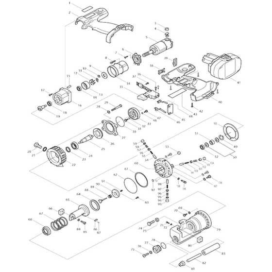 Makita SC190D - Cordless Steel Rod Cutter - Power Tool Diagram