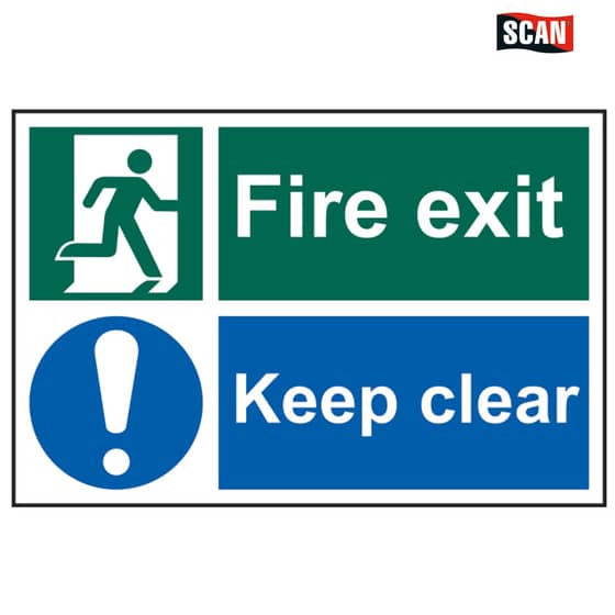 Scan Fire Exit Keep Clear - PVC 300 x 200mm - 1540