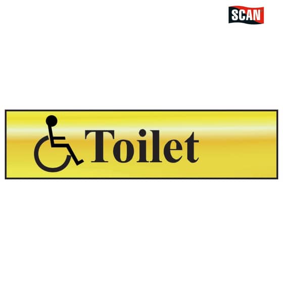 Scan Disabled Toilet - Polished Brass Effect 200 x 50mm - 6004