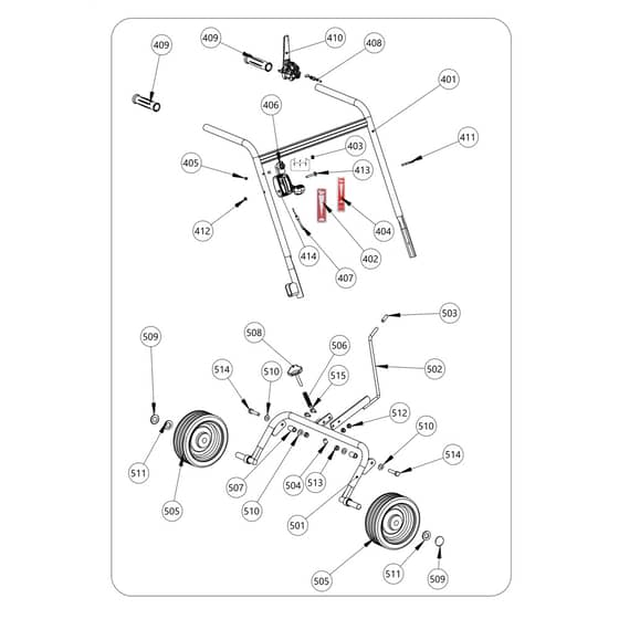 SCA 50 H - Oleo-Mac Aerator Handlebar Diagram