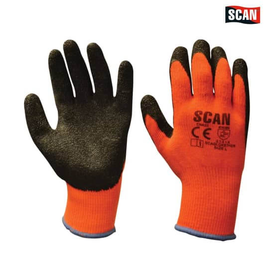Scan Knitshell Thermal Gloves Orange/Black - Large - 2ARK36L-24