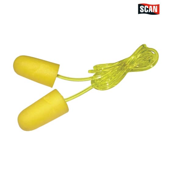 Foam Earplugs + Cord (6 Pairs) SNR29 by Scan