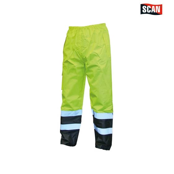Hi-Vis Motorway Trouser Yellow Black - L (40in) by Scan