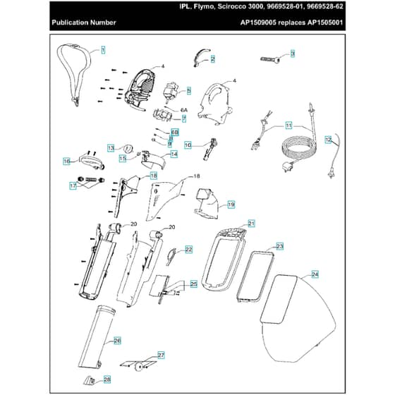 Flymo Scirocco 3000 - 2016-01 - Blower Main Assembly