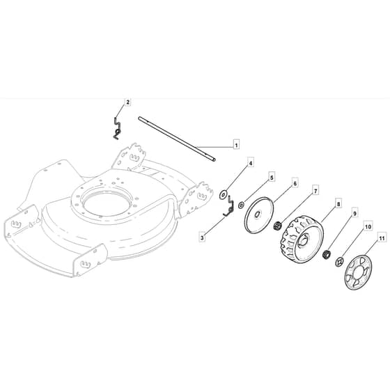 SD4700 - 2009 - 292470043/M09 - Mountfield Rotary Mower Wheels Diagram