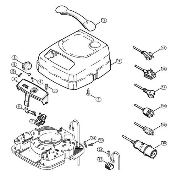 Genuine Stihl SE120 / A - SE 120: Machine Cover, Connecting Cable