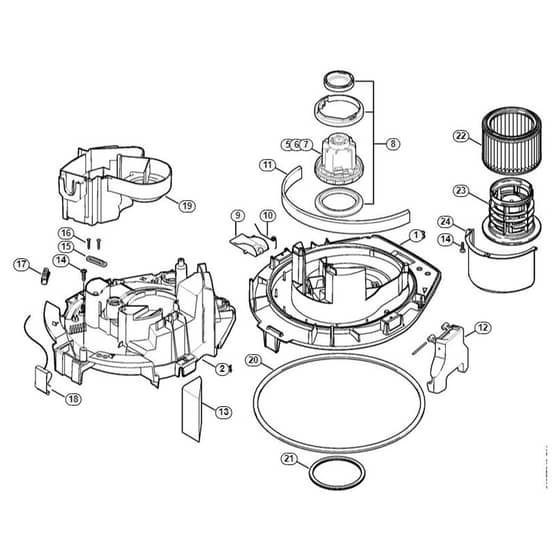 Genuine Stihl SE122 / C - Motor Housing, Electric Motor, Filter