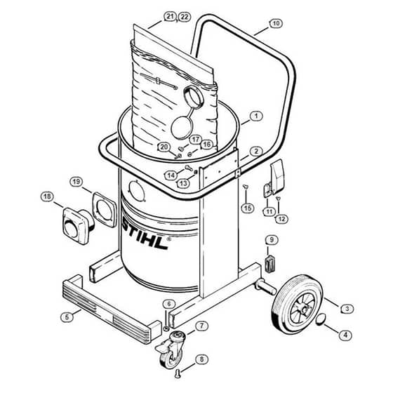 Genuine Stihl SE200 / F - SE 200, 201: Container, Frame