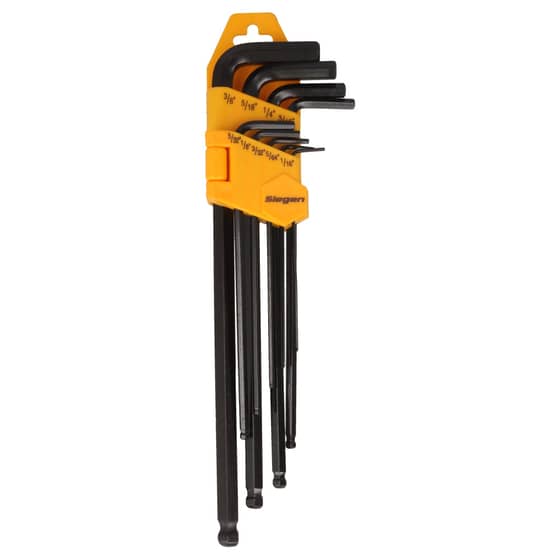 Genuine Sealey Hexagon Key Set (9 Piece) Imperial - Ball End- Extra Long