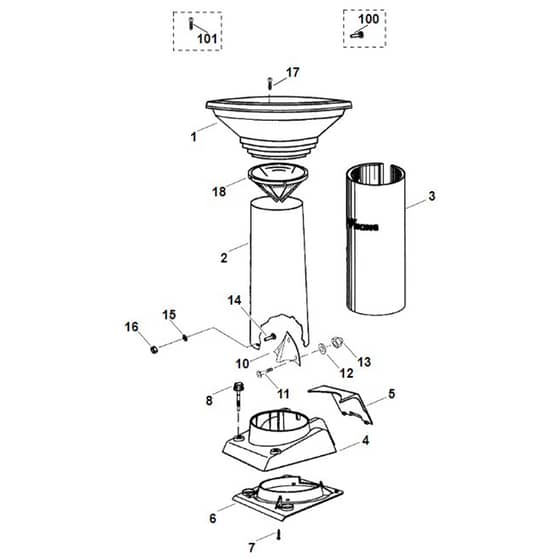 Viking SET 300 - Feed Chute - Parts Diagram