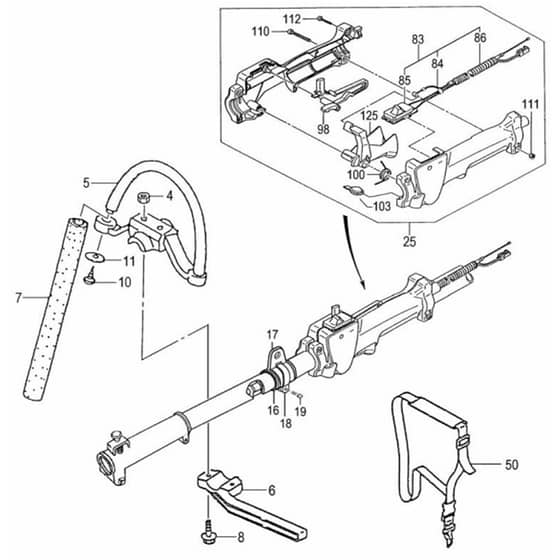 Tanaka SF-PH2501S - Handle Throttle Lever