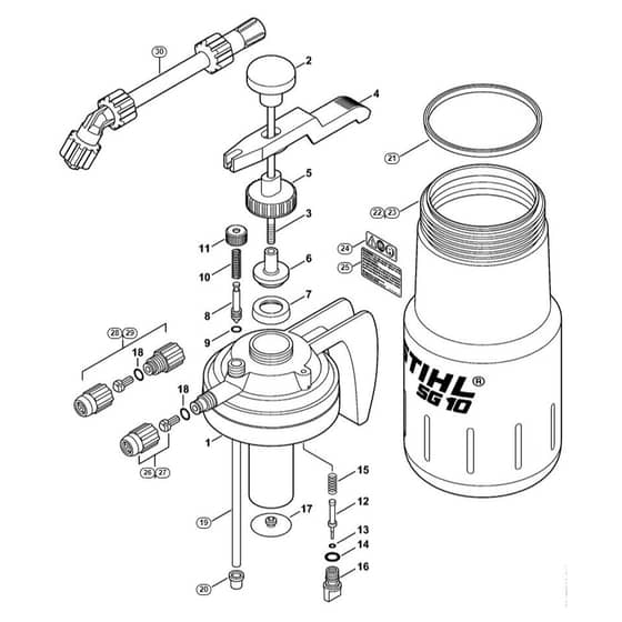 Genuine Stihl SG10 / A - Pump, Container