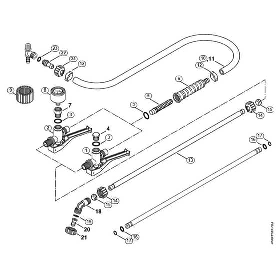 Genuine Stihl SG20 / C - Spray gun, Spray lance/wand