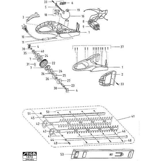 SH46 - 2002-2004 - 19-5110-13 - Stiga Hedge Trimmer Hedge Trimmer Diagram